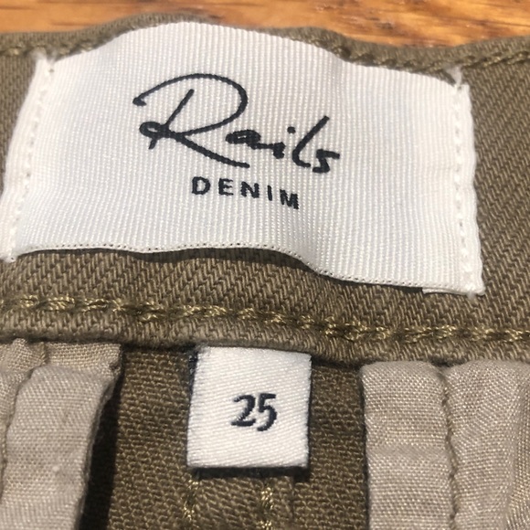 Rails Laurel Cargo Denim Mini Skirt in Washed Olive color. Size 25 - Picture 2 of 10